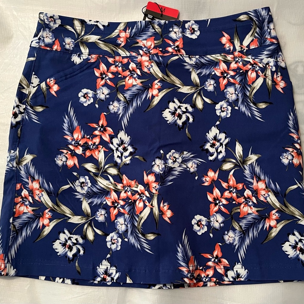 Mario Serrani Blue Floral Skirt